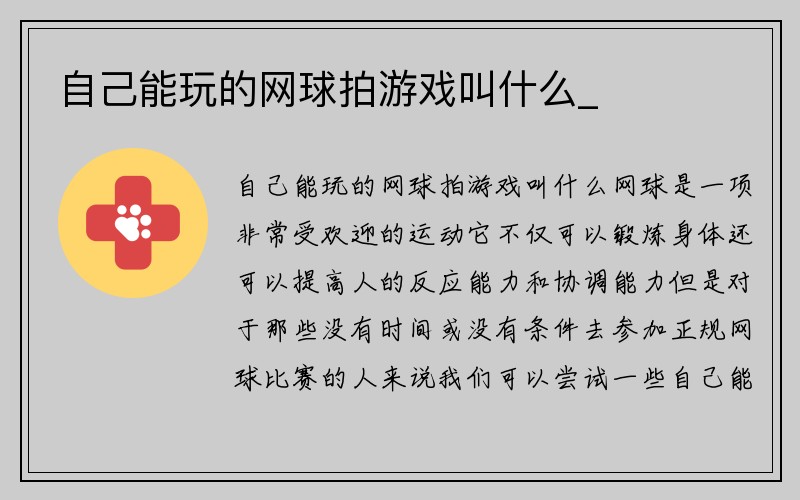 自己能玩的网球拍游戏叫什么_