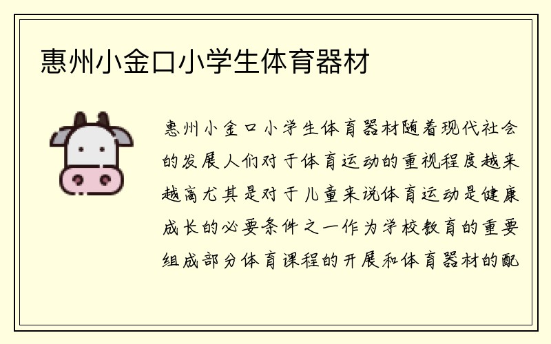 惠州小金口小学生体育器材