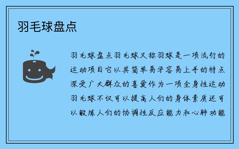 羽毛球盘点