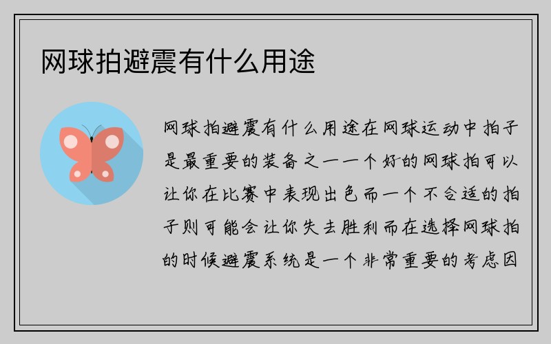 网球拍避震有什么用途